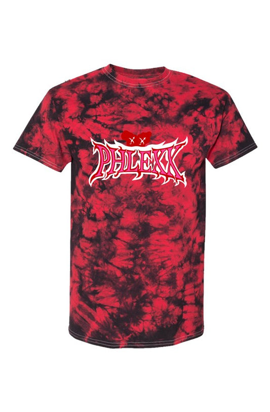 Red Tie-Dye " Heart Drip " Tee